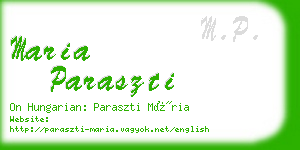 maria paraszti business card